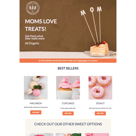 Mother's Day Bakery Sale email template